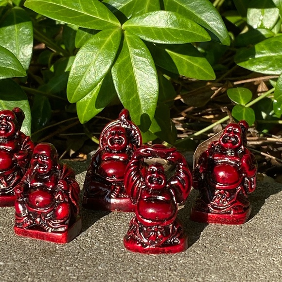 Happy Laughing Buddha Set of 6 - Picture 3 of 7
